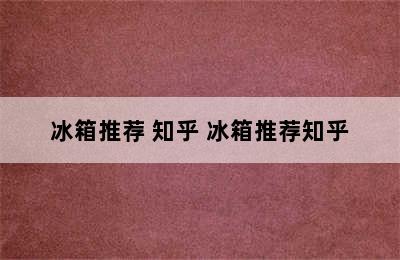 冰箱推荐 知乎 冰箱推荐知乎